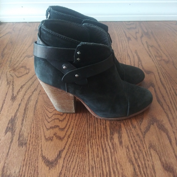 Rag and Bone Black Ankle Boots With Straps - Picture 6 of 12